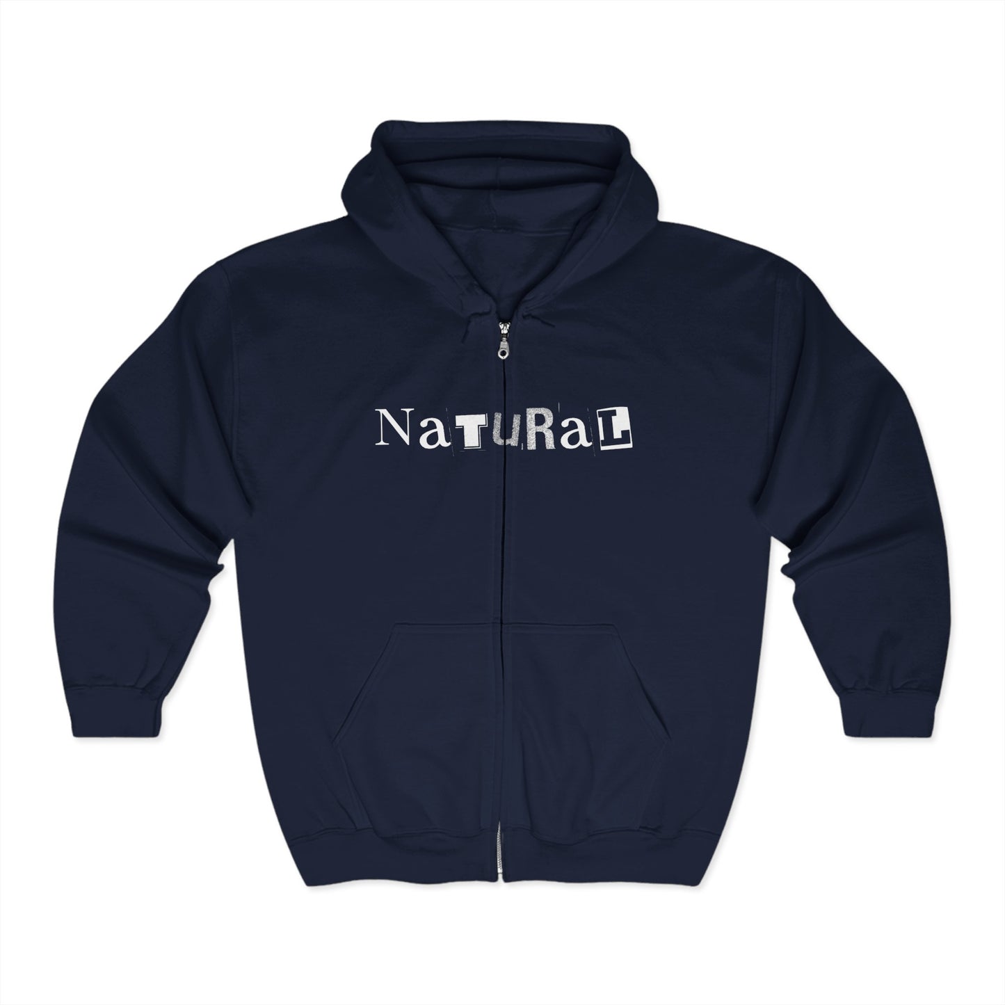 "NATURAL" Full Zip Hooded Sweatshirt