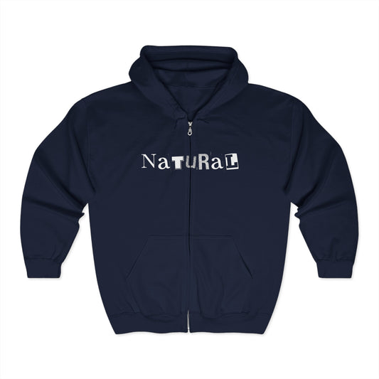 "NATURAL" Full Zip Hooded Sweatshirt